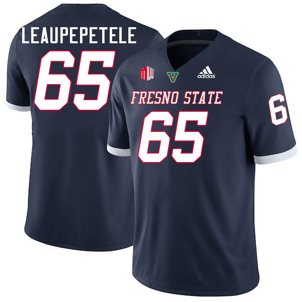 Fresno State Bulldogs #65 Jonah Leaupepetele College Football Jerseys Stitched-Navy Fresno State Bulldogs #65 Jonah Leaupepetele College Football Jerseys Stitched-Navy